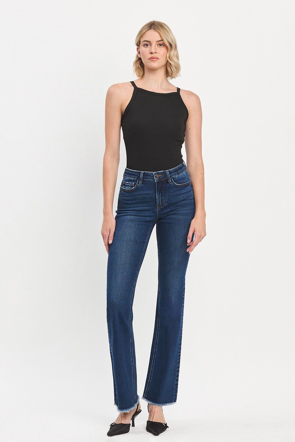 PLANE HIRISE RAW HEM BOOTCUT JEAN