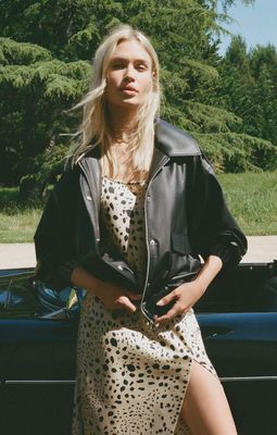 IDOLS FAUX LEATHER BOMBER JACKET