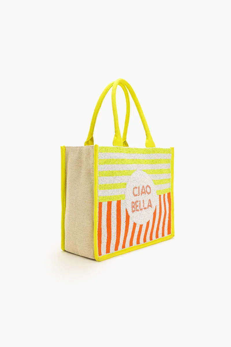 CIAO BELLA BEADED HANDLE TOTE