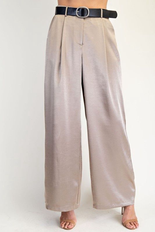 SATIN BELTED PANT