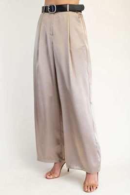 SATIN BELTED PANT