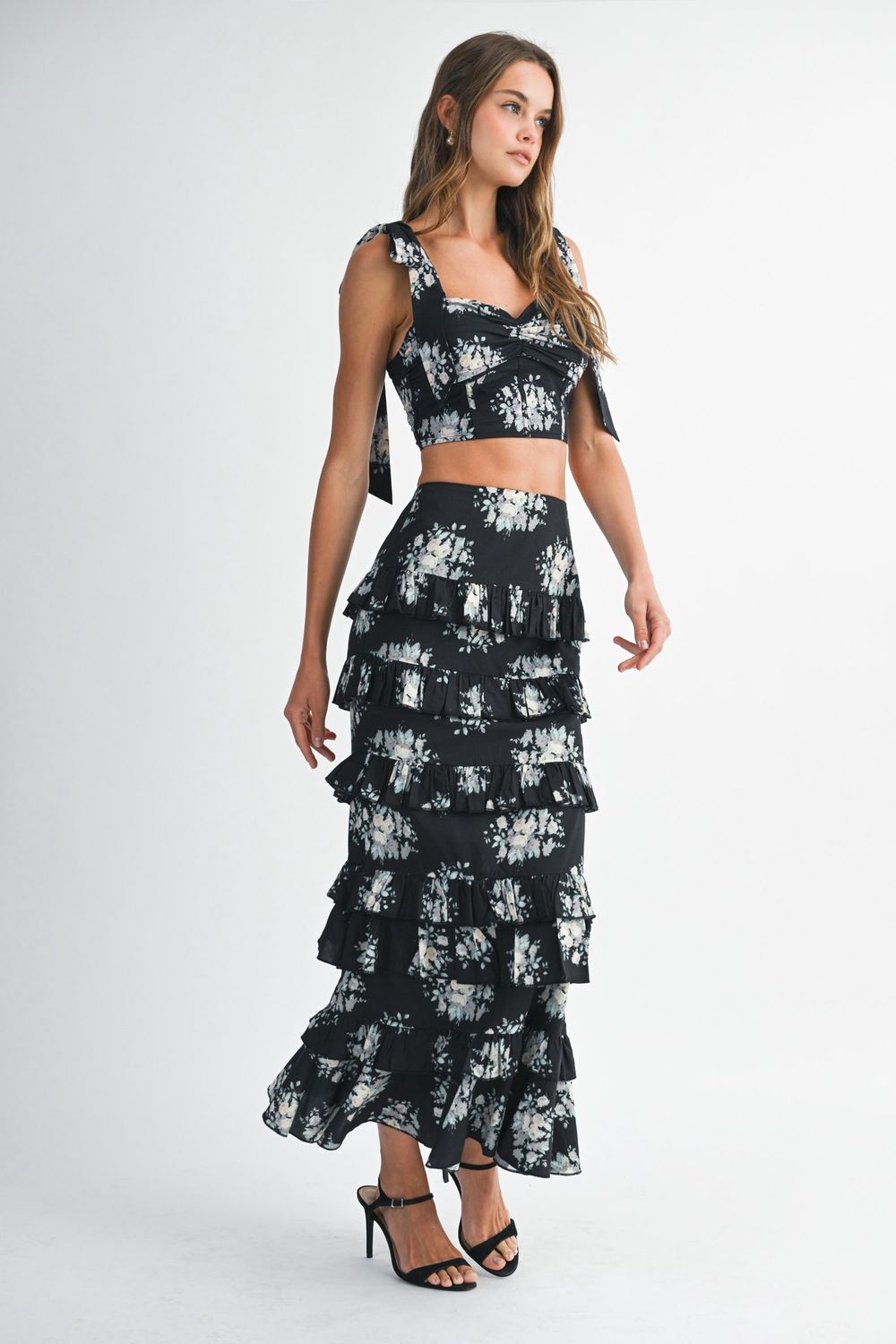 LE TOUQÉT FLORAL MAXI SKIRT SET