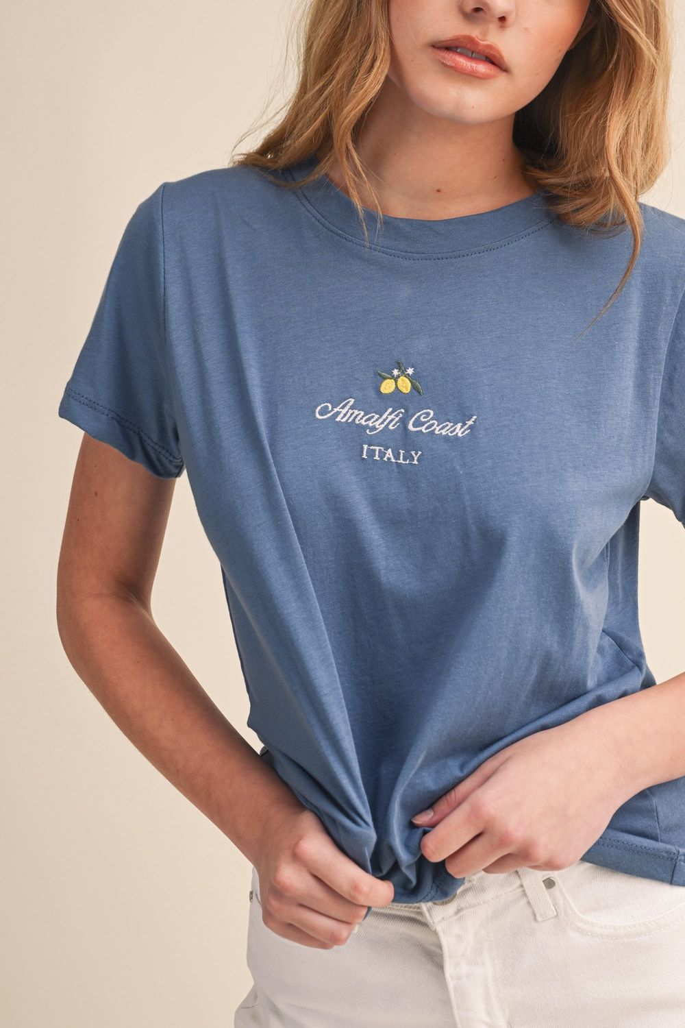 AMALFI COAST EMBROIDERED TEE