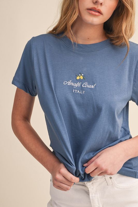 AMALFI COAST EMBROIDERED TEE