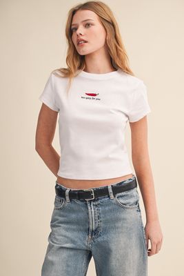 TOO SPICEY CHILI EMBROIDERED TEE