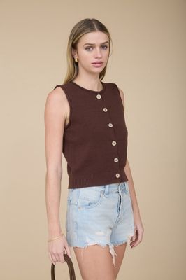 MOCHA GRACE VEST TOP