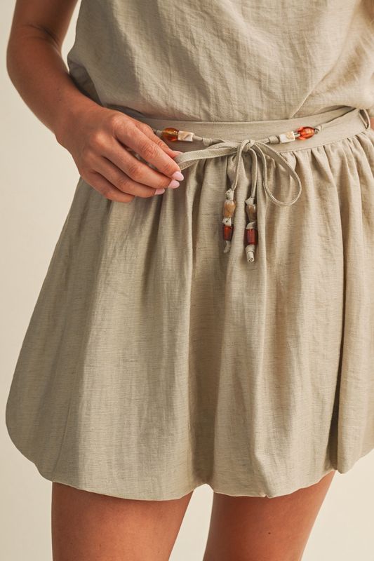 SOLEIL BEAD TIE BELT SKIRT