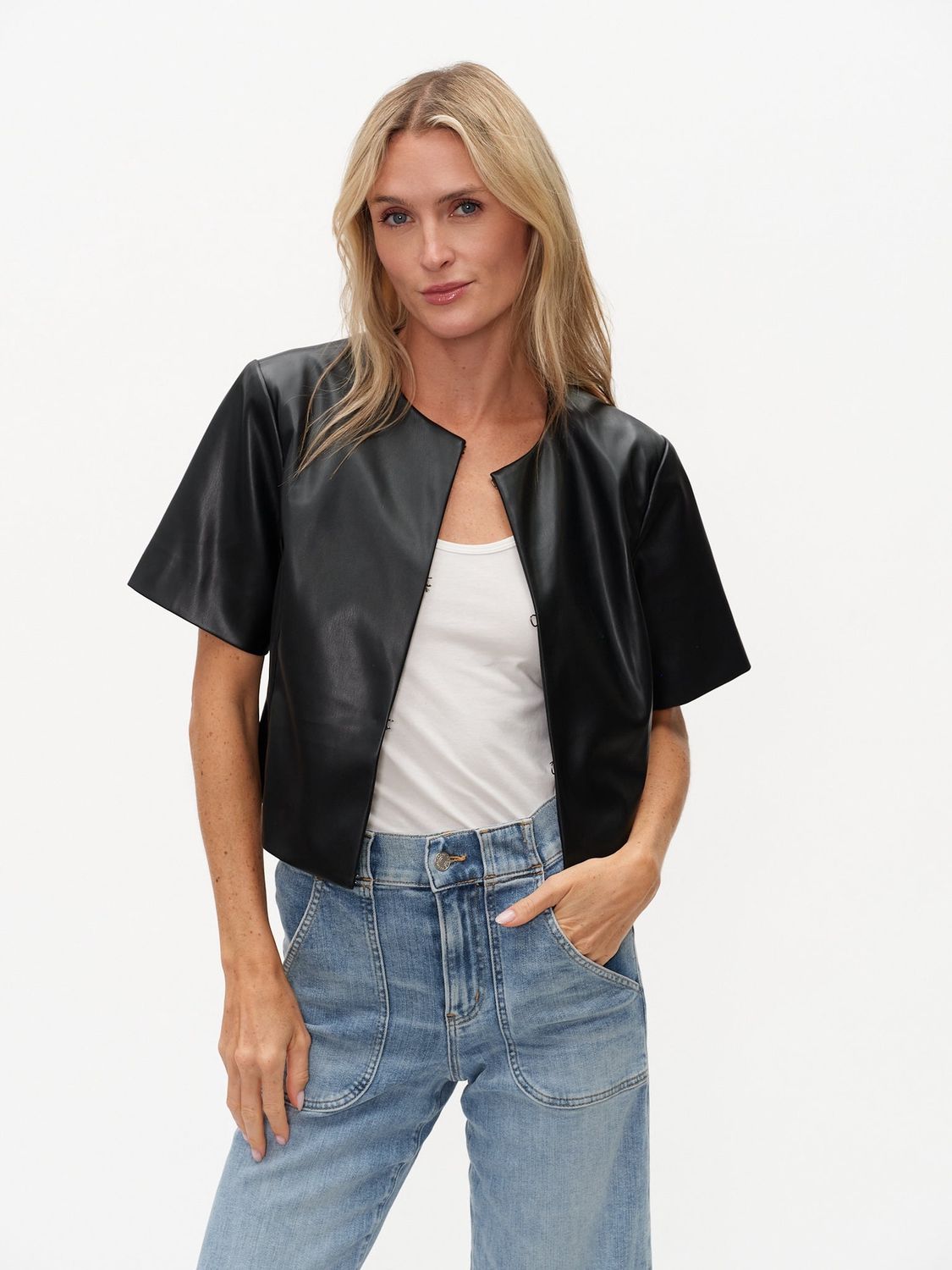 QUINN FAUX LEATHER SS JACKET