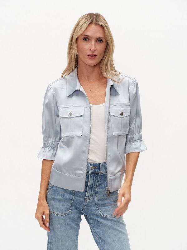 ANNA SATIN 3/4 ZIP JACKET