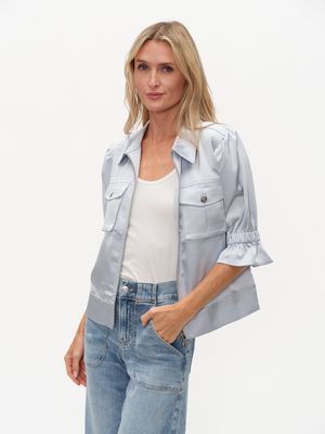 ANNA SATIN 3/4 ZIP JACKET