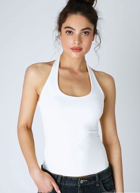 SMOOTH JERSEY HALTER TOP