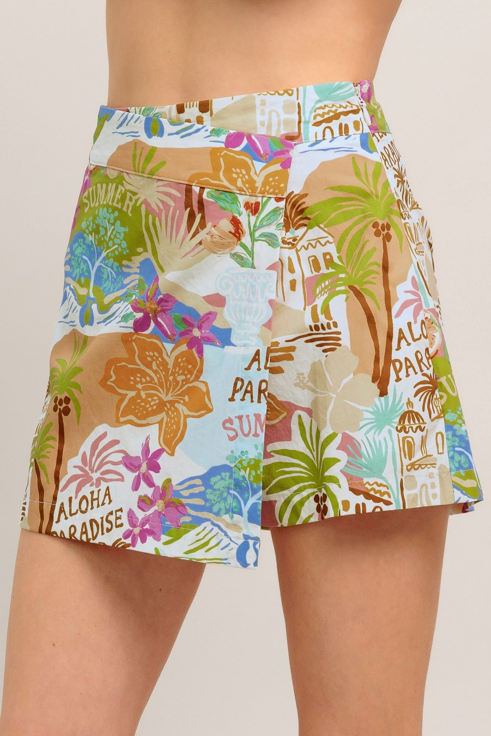 MARINE SUN PRINT WOVEN SKORT