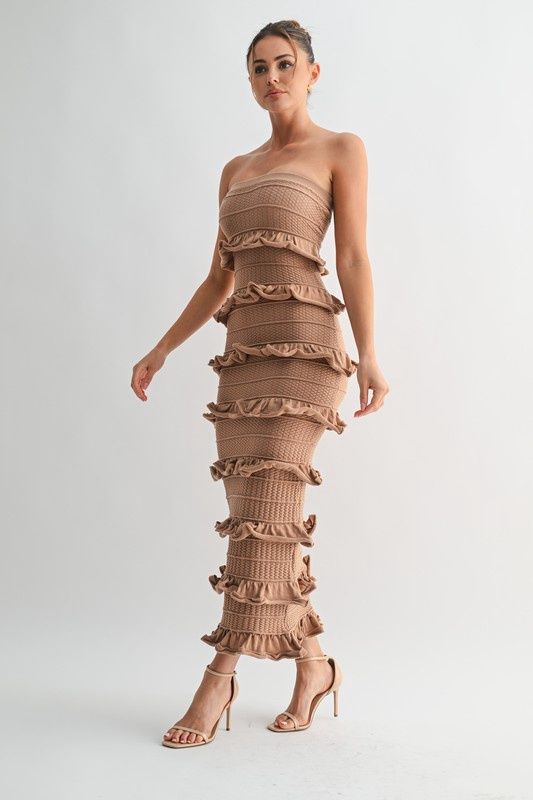 CLOUDSTEP RUFFLE KNIT DRESS