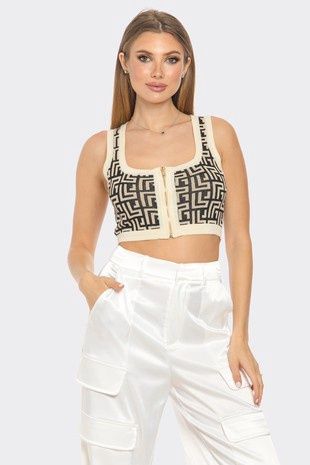 FLORA CONTRAST ZIP TOP