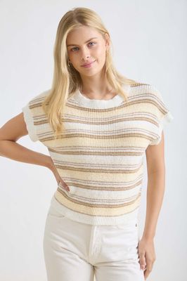WESLEY STRIPE SS KNIT PULLOVER
