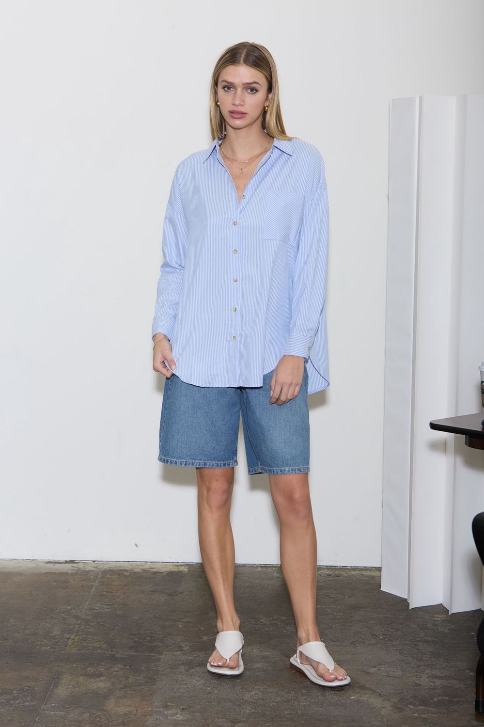 RIVERS STRIPE LS COLLARED SHIRT