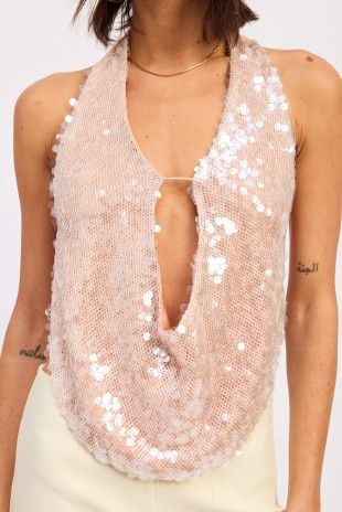 IBIZA SEQUIN HALTER TOP