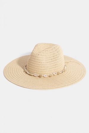 MALIBU SEASHELL FLOPPY STRAW HAT