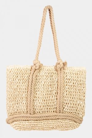 DOCKSIDE ROPE STRAW TOTE BAG