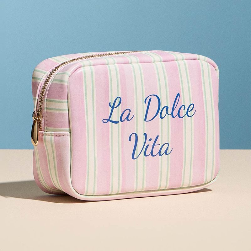 LA DOLCE VITA STRIPE COSMETIC POUCH