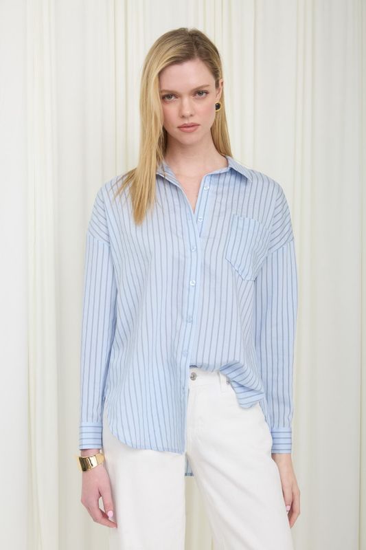 CALIFORNIA STRIPE COLLAR LS BUTTON UP