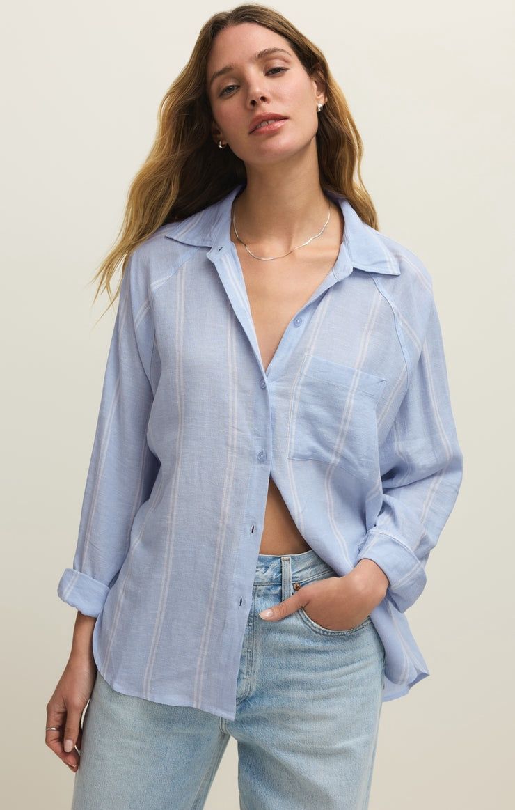 THE PERFECT LINEN STRIPE TOP