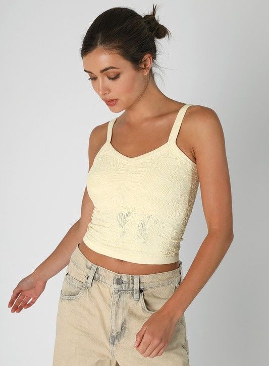 LACE V NECK TANK TOP