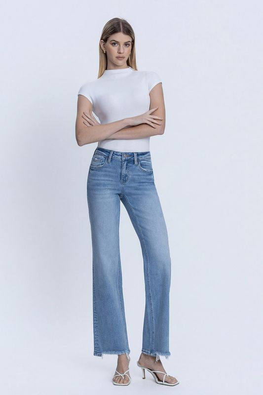 VALLEY MIDRISE RAW HEM WIDE JEANS