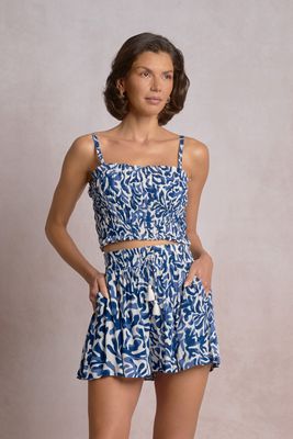 CAROLINA SMOCK CROP TOP