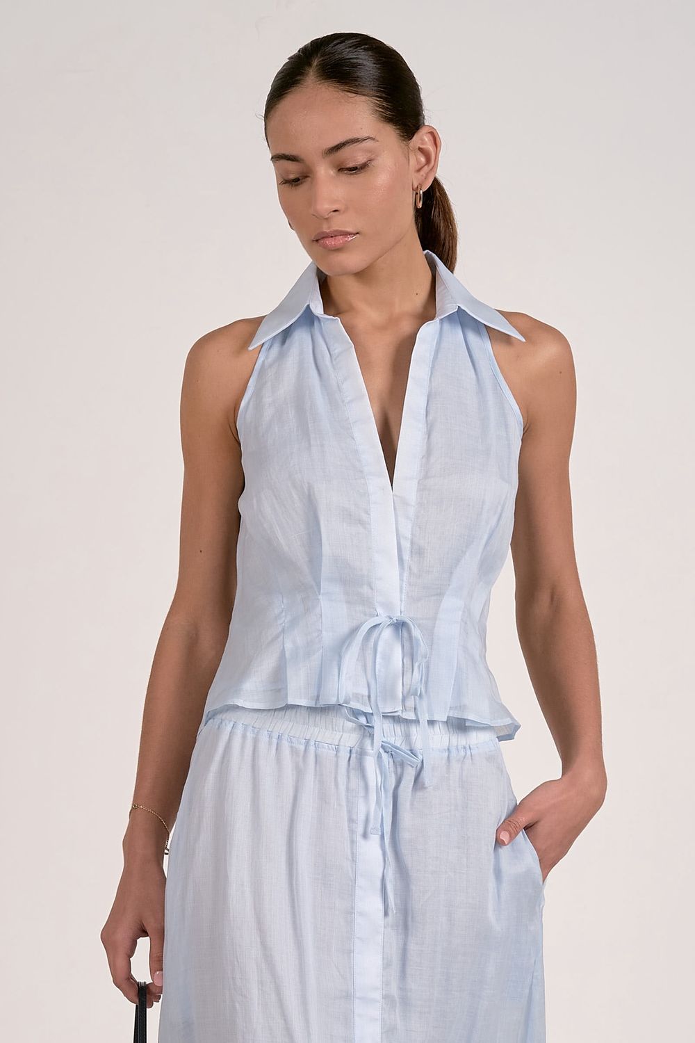 JILL HALTER COLLARED TOP