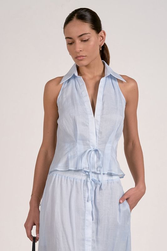 JILL HALTER COLLARED TOP