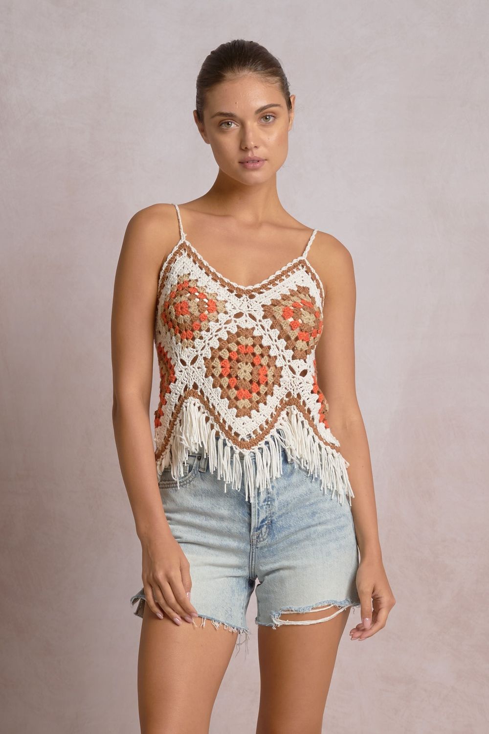 PLAYA CROCHET FRINGE TOP