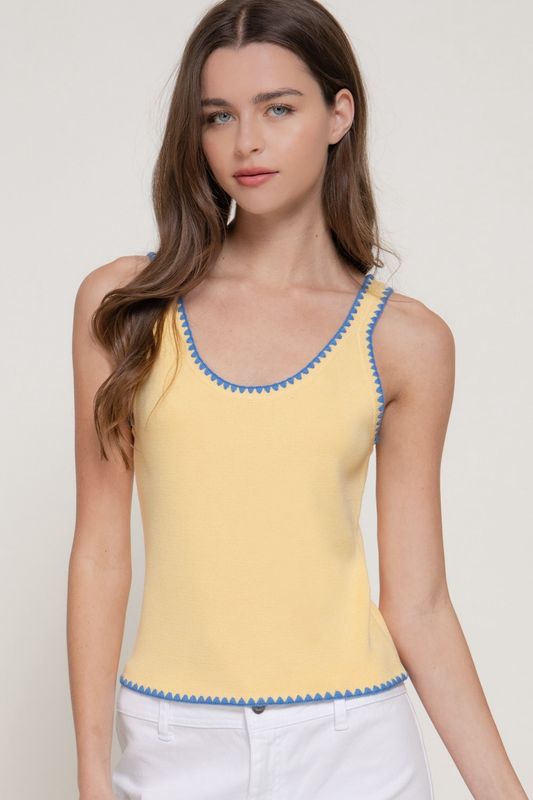 SKY &amp; SUN STITCHED KNIT TANK