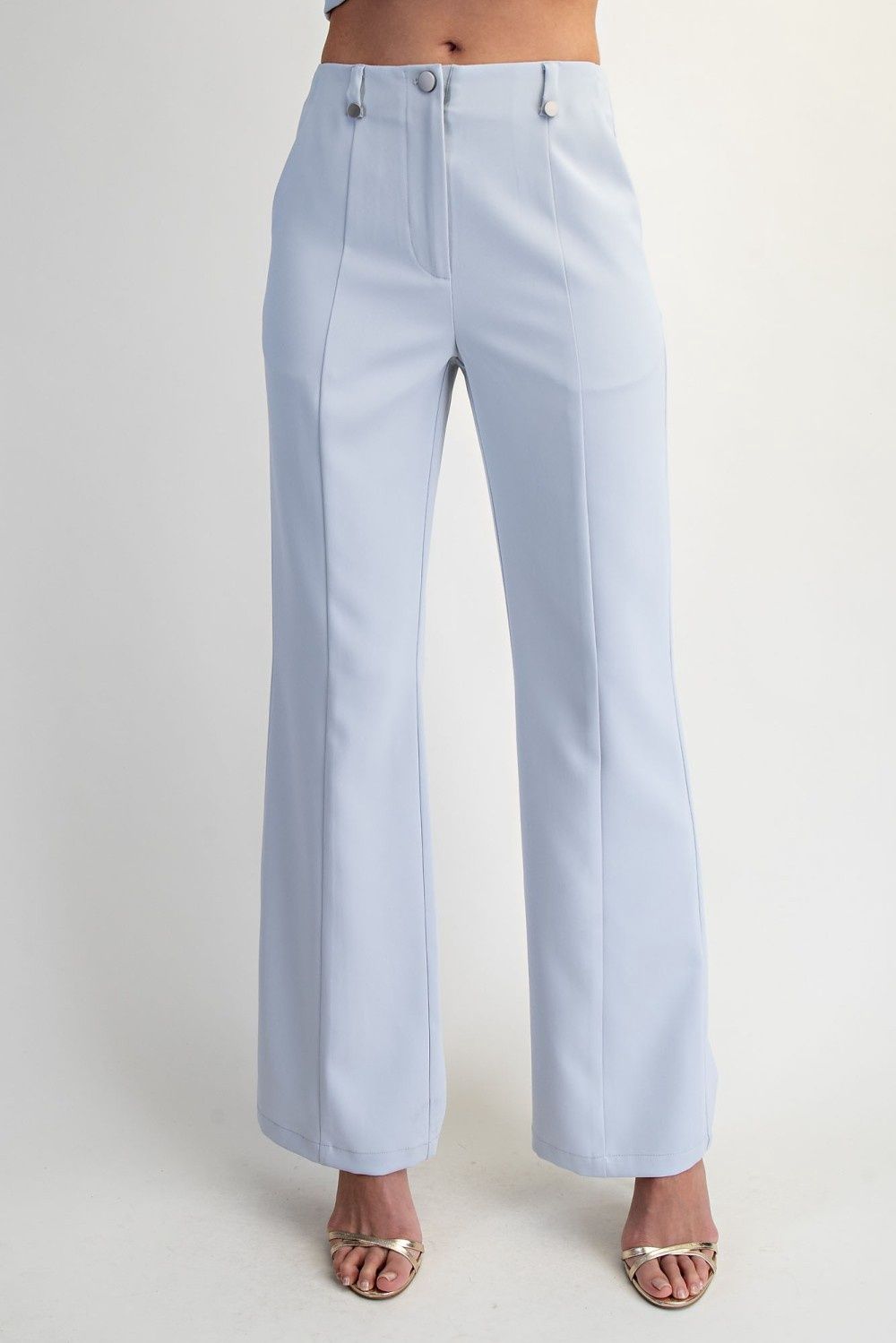 MISTY WOVEN FLARE BUTTON TROUSER