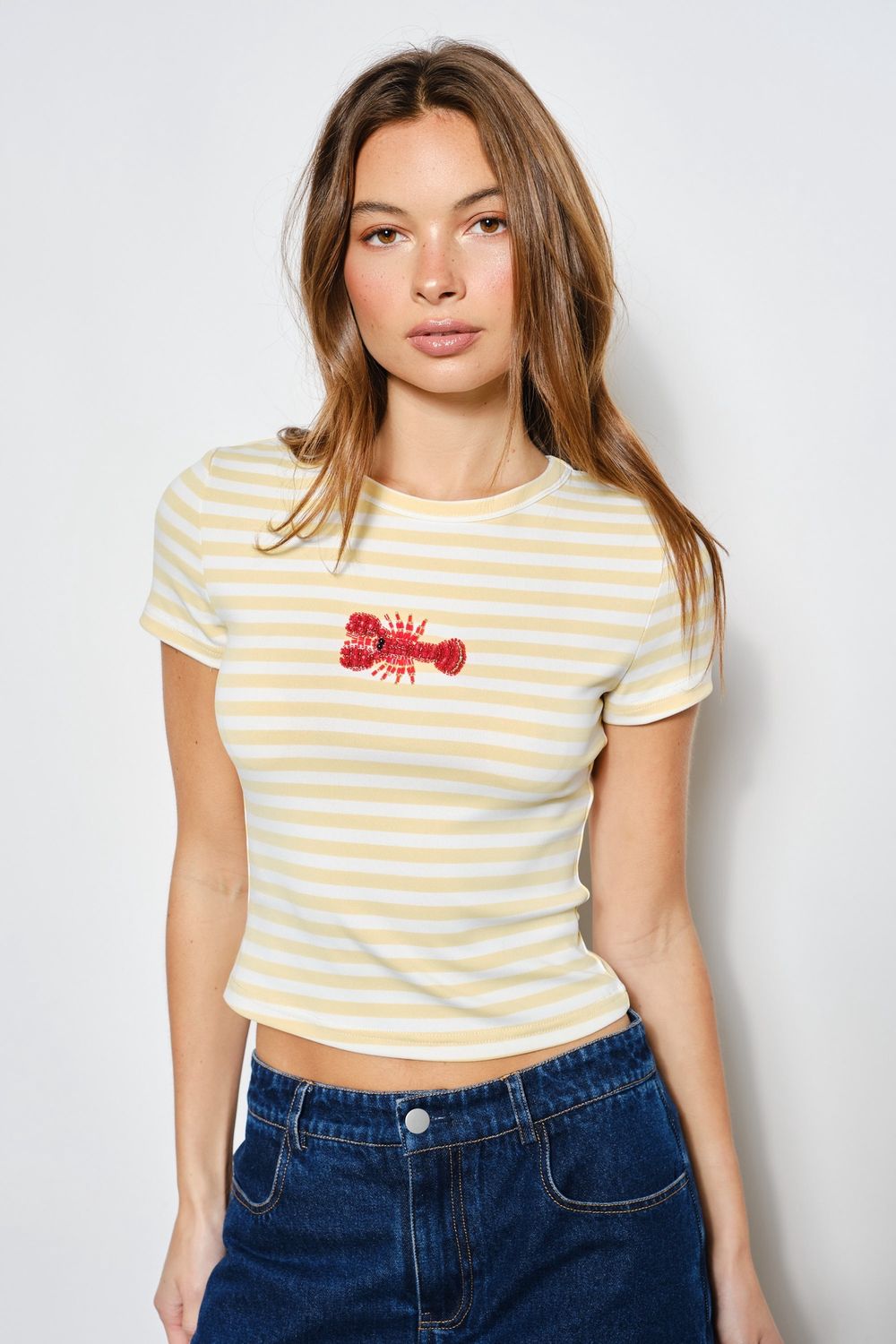 ZANDRA LOBSTER BEADED TEE