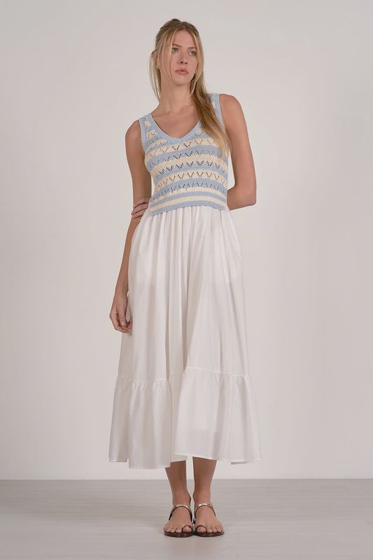 SELENA STRIPE COMBO DRESS