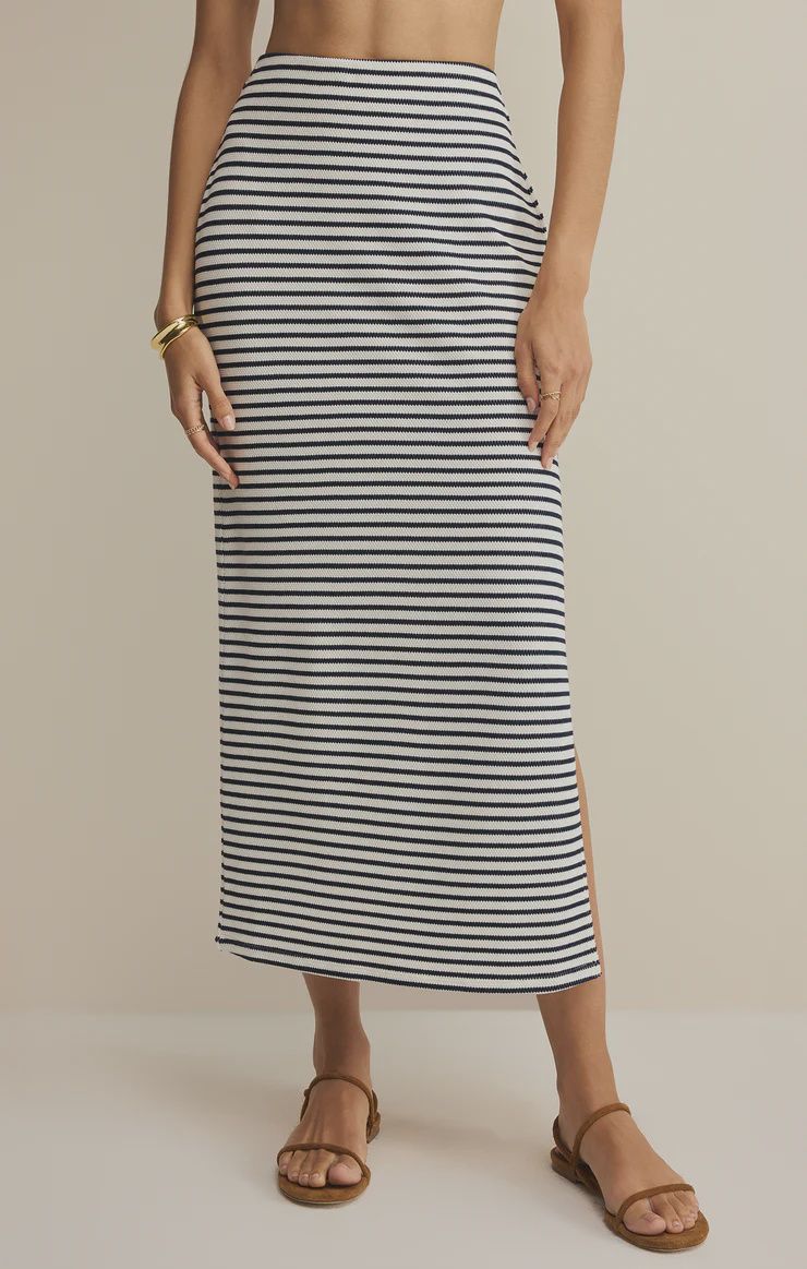 AINSLIE STRIPE MIDI SKIRT