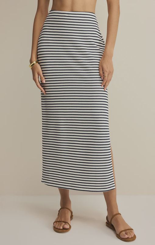 AINSLIE STRIPE MIDI SKIRT