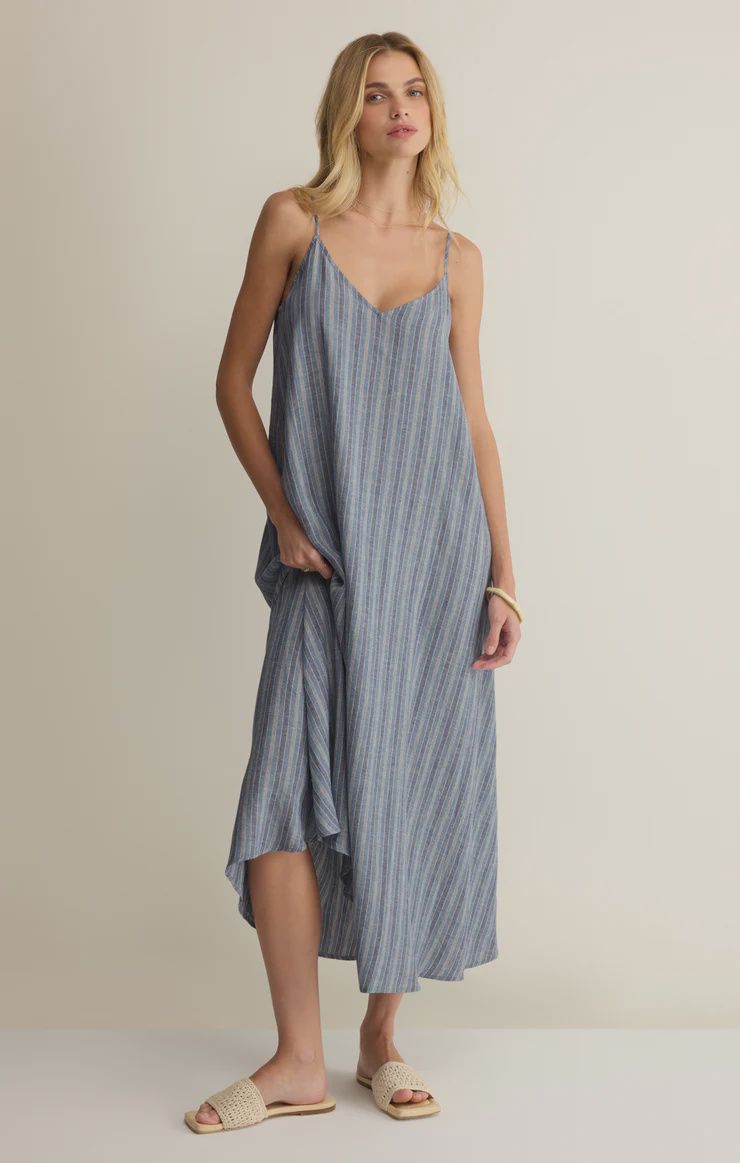 SANDCOMBER STRIPED MIDI DRESS