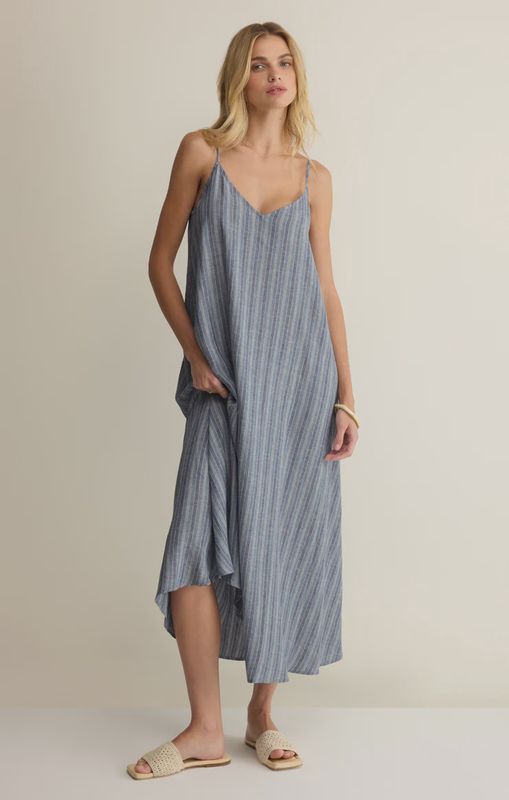 SANDCOMBER STRIPED MIDI DRESS