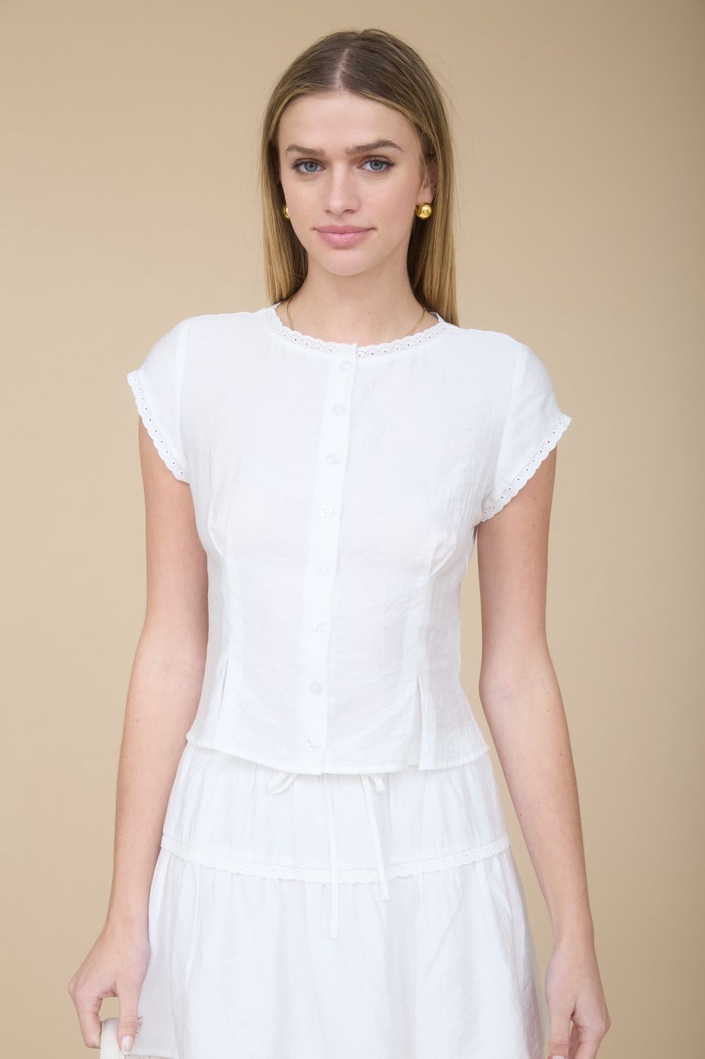 VINEYARD S/S LACE TOP