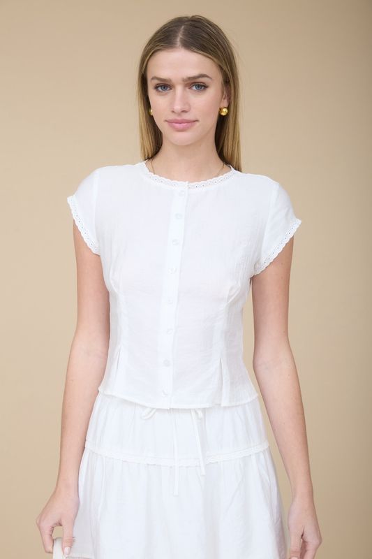 VINEYARD S/S LACE TOP