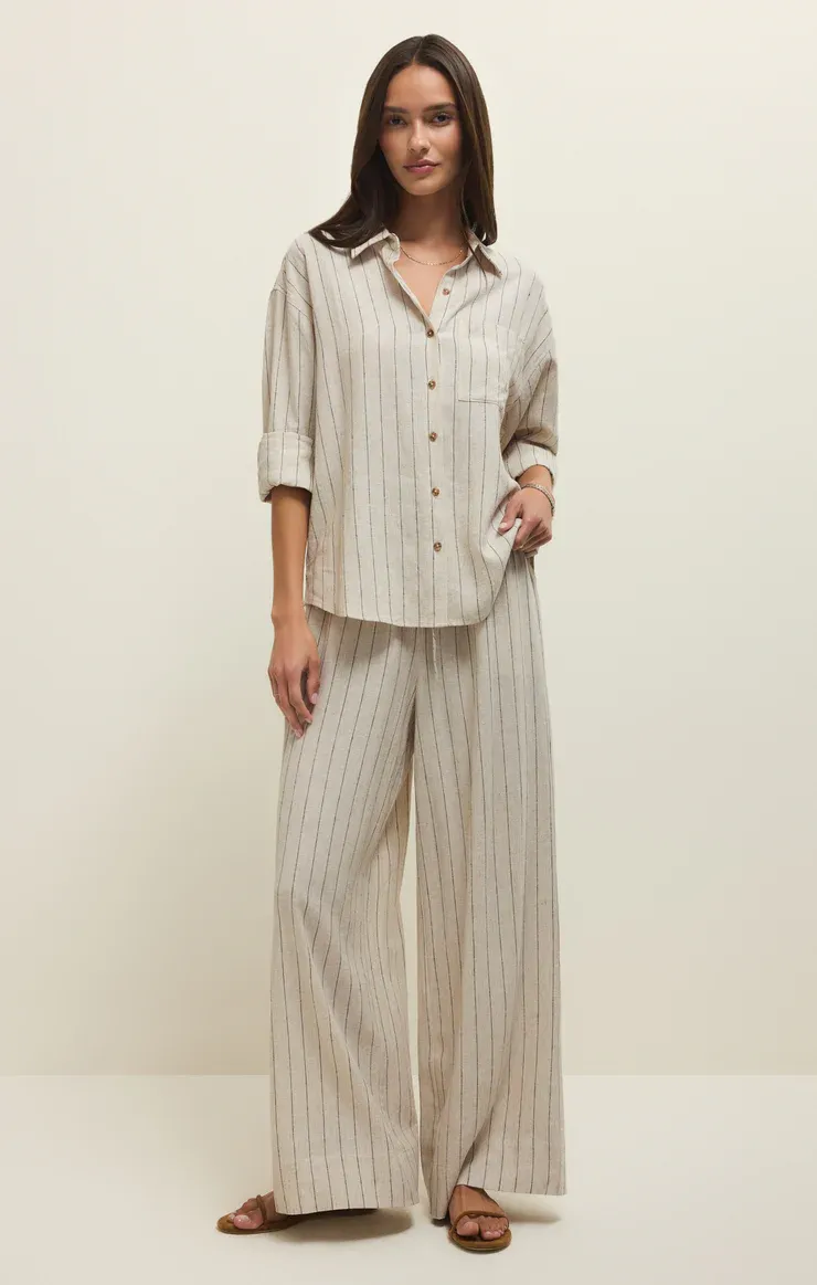 ALFIE STRIPED LINEN SHIRT