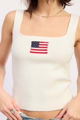 AMERICAN FLAG KNIT TANK