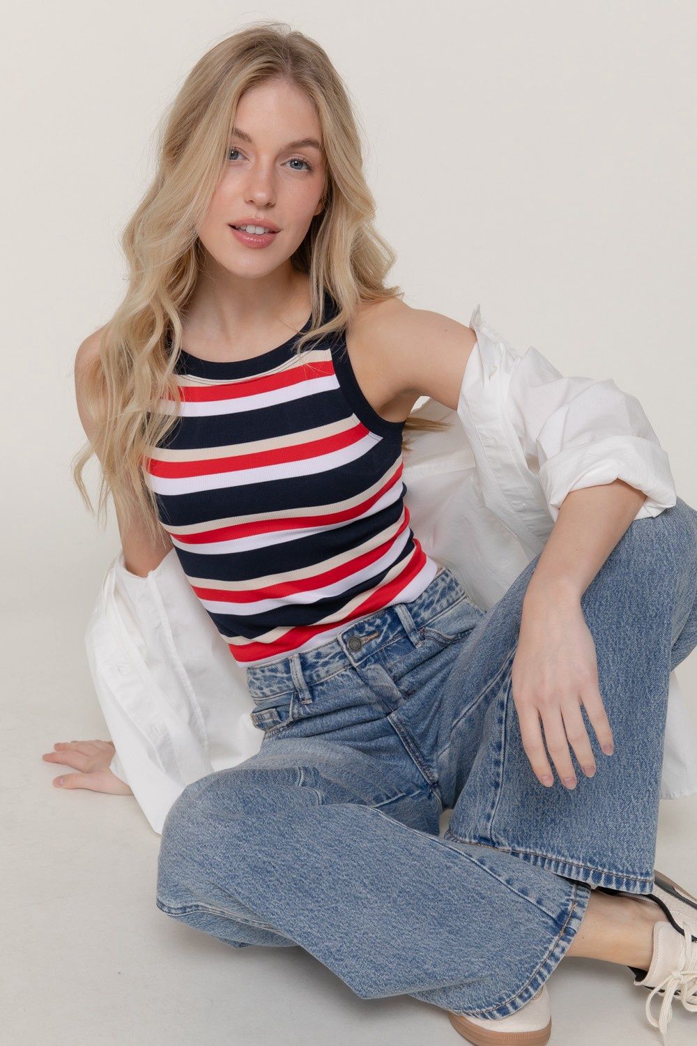 WILLOW STRIPE SEAMLESS TOP