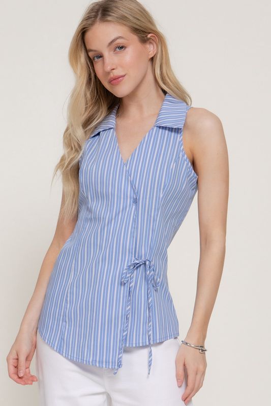 WILLOW COLLAR STRIPE POPLIN SHIRT