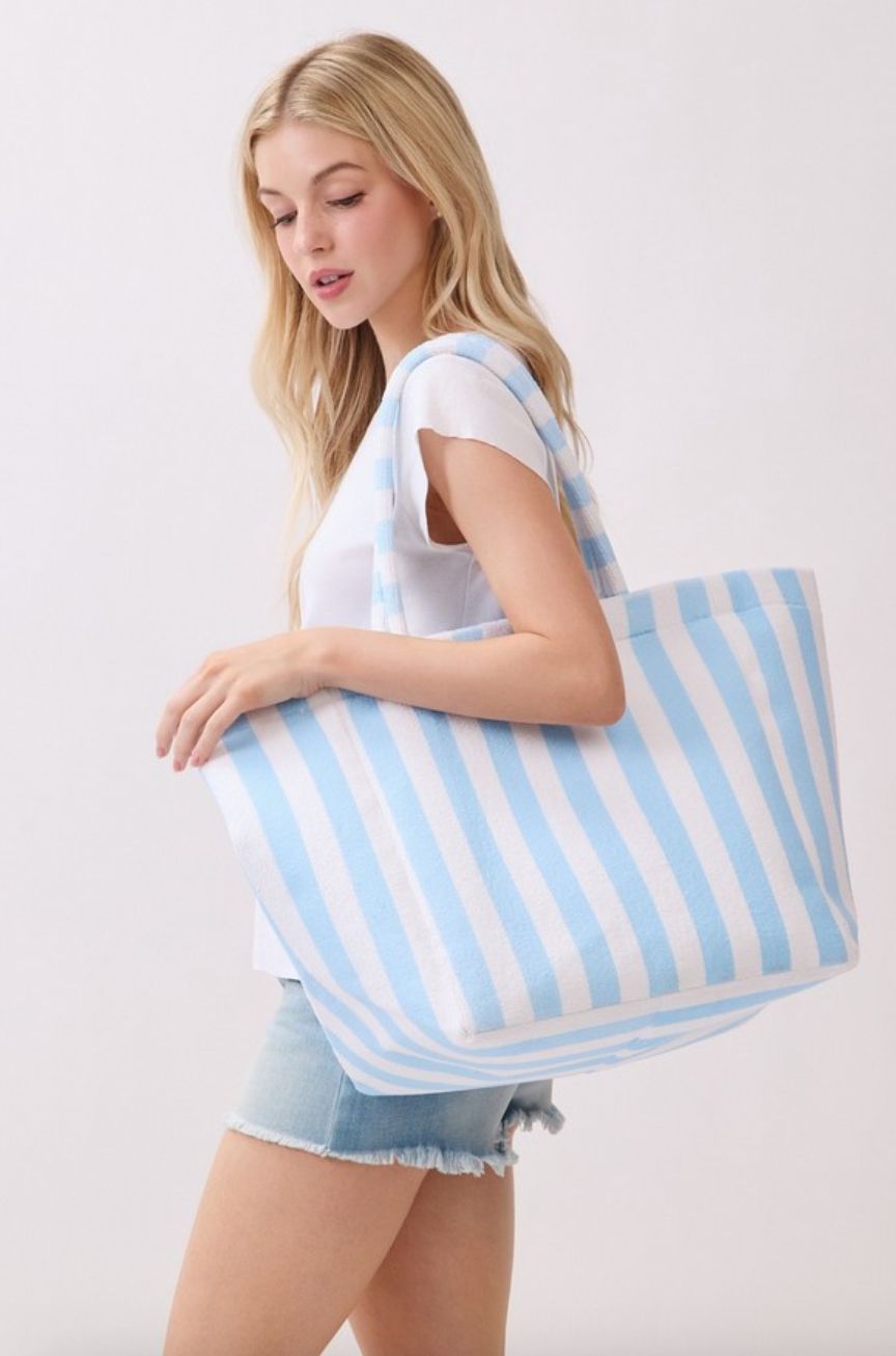 TERRY STRIPE TOTE