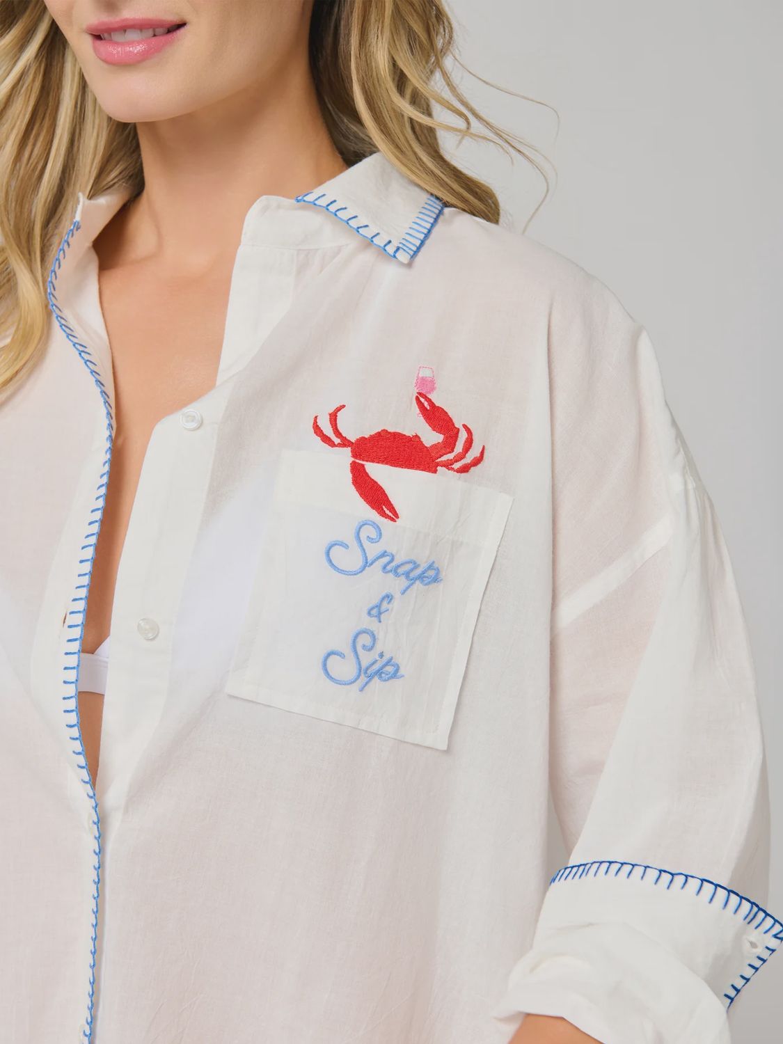 SNAP &amp; SIP COVER UP SHIRT