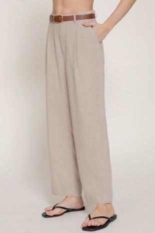 BELTED LINEN PANT