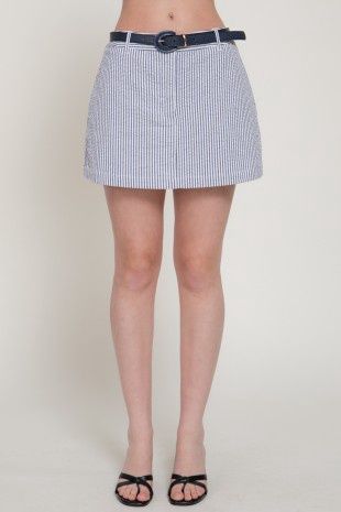 Kelsey Belted Stripe Skort
